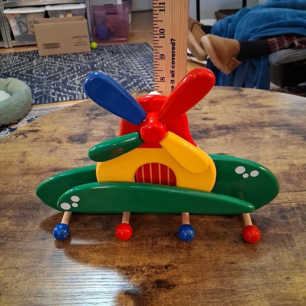 Vtg Wood Kouvalias Music Box Windmill Wall Hanging 4 Coat Hat Hooks Greece READ